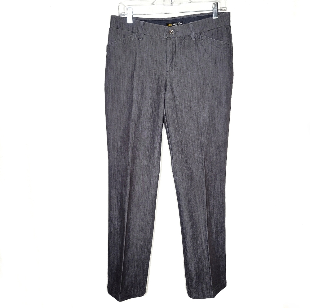 Gray Lee slacks dress pants straight leg flex fit mid rise size 6 business